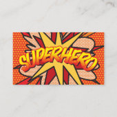 Carte De Visite SUPERHERO Fun Retro Comédie livre (Devant)