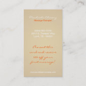 Carte de visite suppl. de thérapeute de massage de (Dos)