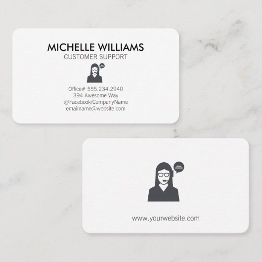 Carte De Visite Support client (Devant / Derrière)