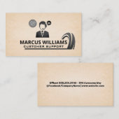 Carte De Visite Support client | Centre d'appel technique | Graphi (Devant / Derrière)