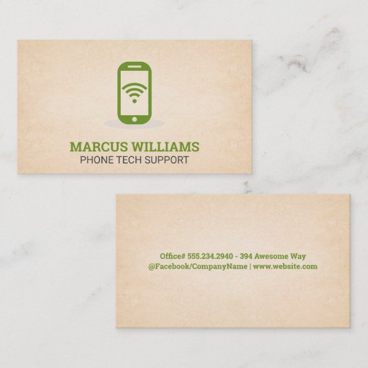 Carte De Visite Support client | Smart Phone Wifi (Devant / Derrière)