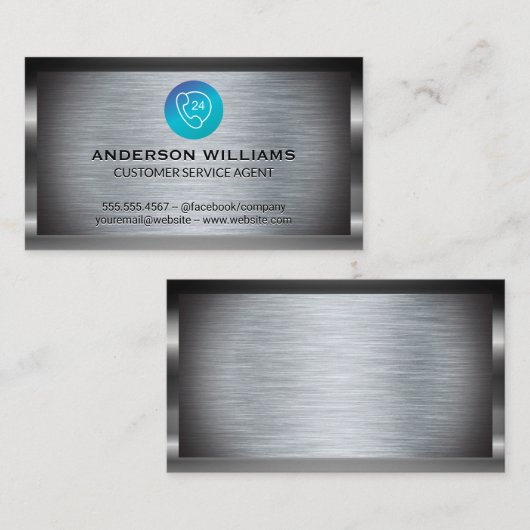 Carte De Visite Support clientèle du centre d'appels | Arrière - p (Devant / Derrière)