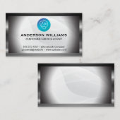 Carte De Visite Support clientèle du centre d'appels | Bordure mét (Devant / Derrière)