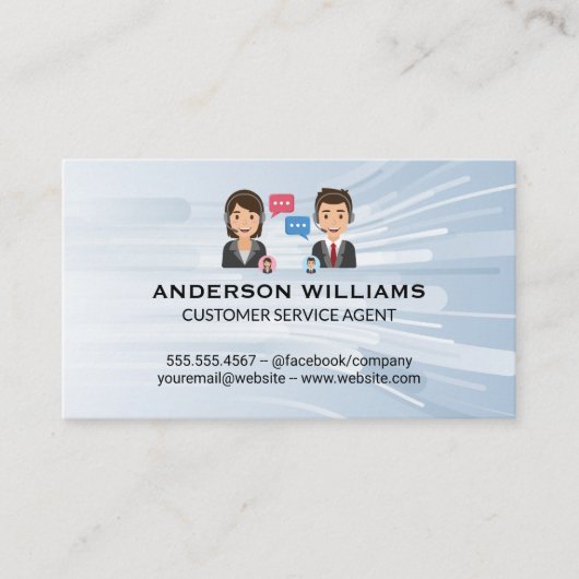 Carte De Visite Support clientèle du centre d'appels | Les gens qu (Devant)