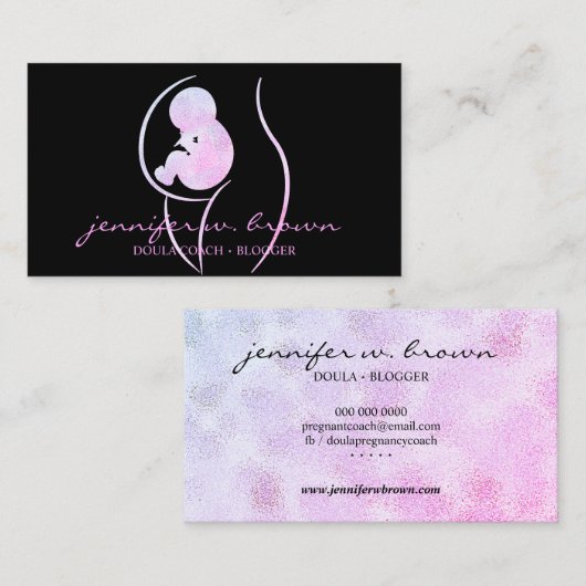 Carte De Visite Support de l'entraîneur de naissance Doula (Devant / Derrière)