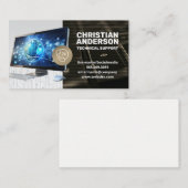 Carte De Visite Support technique | Ordinateur | Centre d'appels (Devant / Derrière)