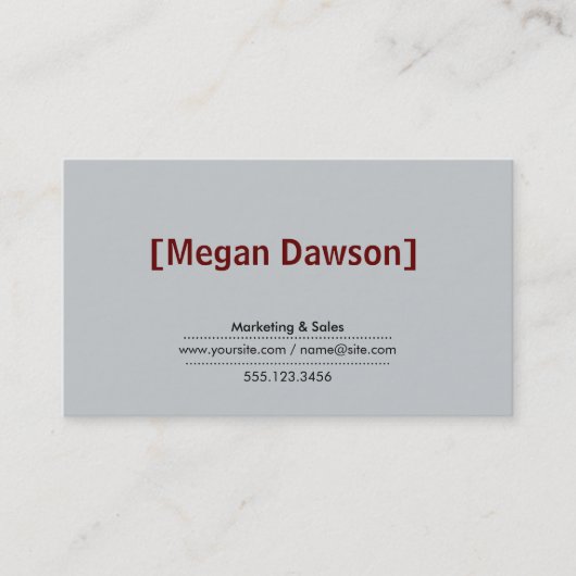 Carte De Visite Supports Crimson rouge (variation 2) gris arrière  (Devant)