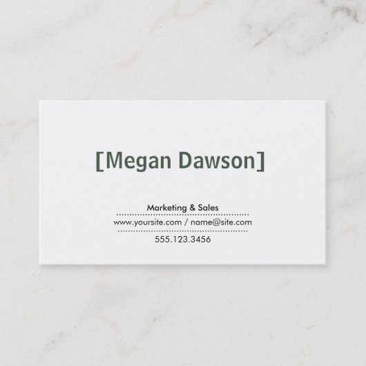 Carte De Visite Supports (vert) (Devant)
