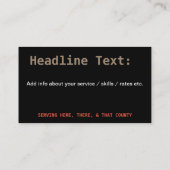 Carte De Visite Suppression de déchets de recouvrement de jonc per (Dos)