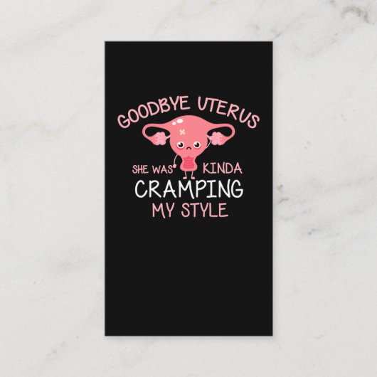 Carte De Visite Suppression de l'utérus de l'hystérectomie drôle (Devant)