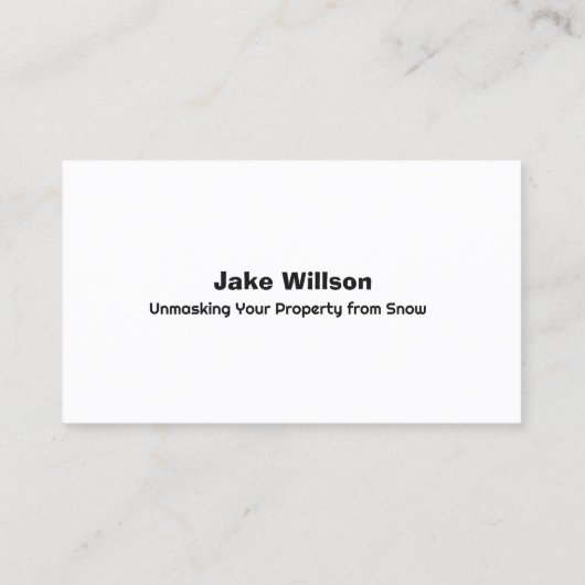 Carte De Visite Suppression de neige (Dos)