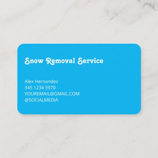 Carte De Visite Suppression de neige (Dos)