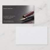 Carte de visite sur fond noir écrivain public (Devant / Derrière)