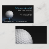 Carte de visite sur fond noir moniteur de golf (Devant / Derrière)