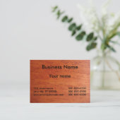 Carte de visite sur la cerise souillée en bois (Debout devant)