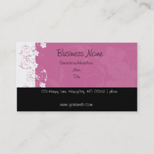 Carte De Visite Sur la Sideline, rose et fleurs blanches