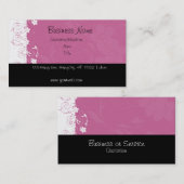 Carte De Visite Sur la Sideline, rose et fleurs blanches (Devant / Derrière)