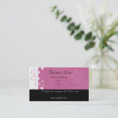 Carte De Visite Sur la Sideline, rose et fleurs blanches (Debout devant)