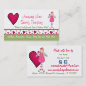 Carte de visite sur mesure des coeurs et des anges (Devant / Derrière)