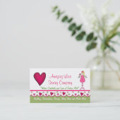 Carte de visite sur mesure des coeurs et des anges (Debout devant)