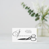 Carte de visite sur mesure et couturière (Debout devant)