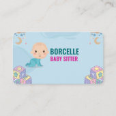 Carte de visite sur mesure pour bébé bleu marque (Devant)