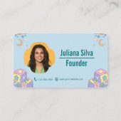 Carte de visite sur mesure pour bébé bleu marque (Dos)