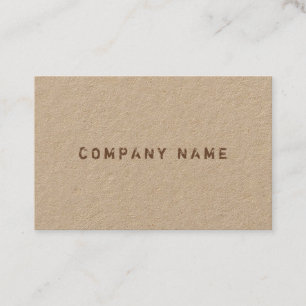 Carte De Visite sur papier kraft véritable avec texte élégant 