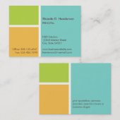 Carte De Visite Surdimensionner bloc de couleur moderne turquoise  (Devant / Derrière)