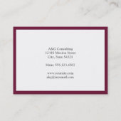 Carte De Visite Surdimensionner classique bordeaux frontière solid (Dos)