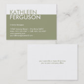 Carte De Visite Surdimensionner deux tons bloc couleur vert profes (Devant / Derrière)