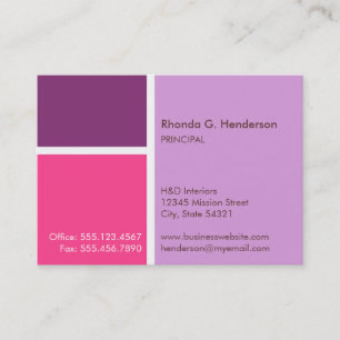 Carte De Visite Surdimensionner le bloc de couleur moderne violet 