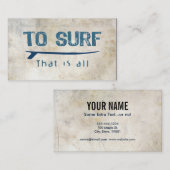 Carte De Visite Surf (Devant / Derrière)