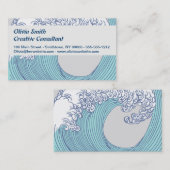 Carte De Visite Surf asiatique japonais Vague Art Ocean Art (Devant / Derrière)
