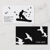 Carte De Visite surf des neiges avec des oiseaux (Devant / Derrière)