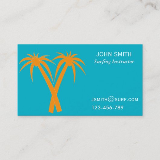 Carte De Visite Surf professeur de surf Instructeur freelance (Devant)