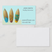 Carte De Visite Surf professeur de surf Instructeur freelance (Devant / Derrière)