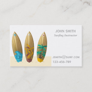 Carte De Visite Surf professeur de surf Instructeur freelance
