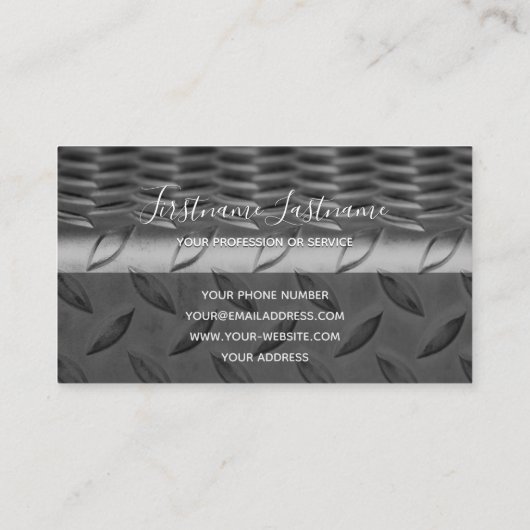 Carte De Visite Surface abstraite de plaque en diamant inoxydable (Dos)