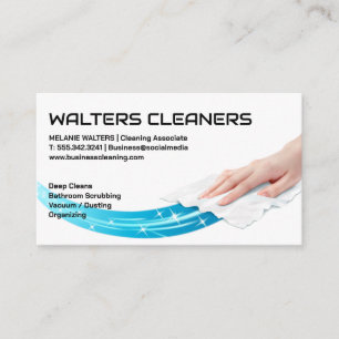 Carte De Visite Surface de nettoyage avec essuie humide