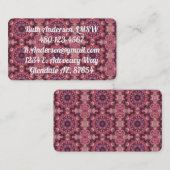Carte De Visite Surface inclinée rose (Devant / Derrière)