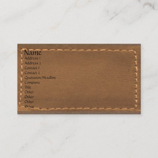 Carte De Visite Surface simili cuir Brown de concepteur (Devant)