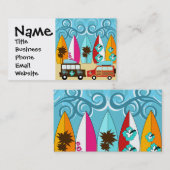 Carte De Visite Surfboards Beach Bum Surfing Hippie Vans (Devant / Derrière)