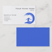 Carte De Visite Surfing de Royal Blue et White (Devant / Derrière)