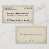 Carte de visite surintendant (Devant / Derrière)