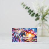 Carte De Visite Surreal Dreamcatcher et Cheval dans le désert (Debout devant)