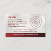 Carte De Visite Surveillance CCTV & Sécurité de la Maison Intellig (Dos)