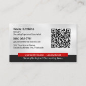 Carte De Visite Surveillance CCTV & Sécurité de la Maison Intellig (Dos)