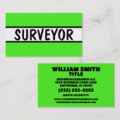 Carte De Visite Surveyor Neon Green (Devant / Derrière)