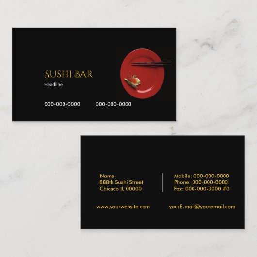 Carte de visite Sushi Bar (Devant / Derrière)